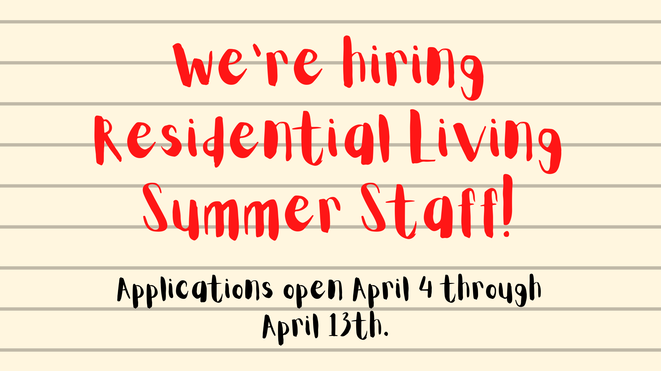 Summer Residential Living Staff 2022